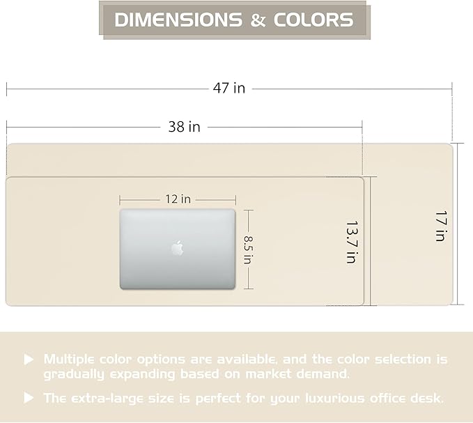 Aothia Leather Desk Pad Protector, Office Mat, Large Mouse Pad, Laptop Pad - Image 5