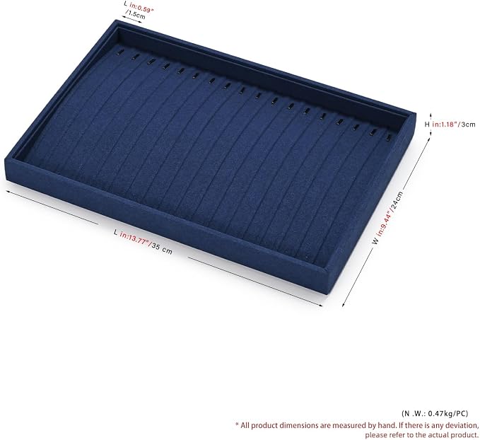 Microfiber Jewelry Trays 16 Slots Necklace Tray Necklace Bracelet Display Tray - Image 5