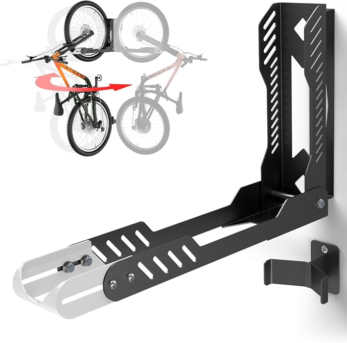 Swivel Bike Wall Mount, Space Saving Bike Rack Garage, No Heavy Lifting by ALIXUEQINPortableToolAssistant
