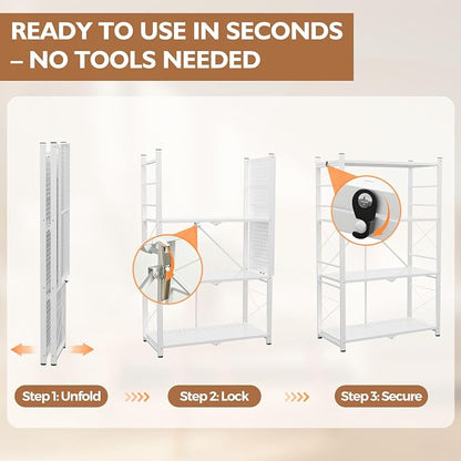 EAGLE PEAK 4-Tier Foldable Greenhouse Shelf, Heavy Duty Metal Storage Rack - Image 4