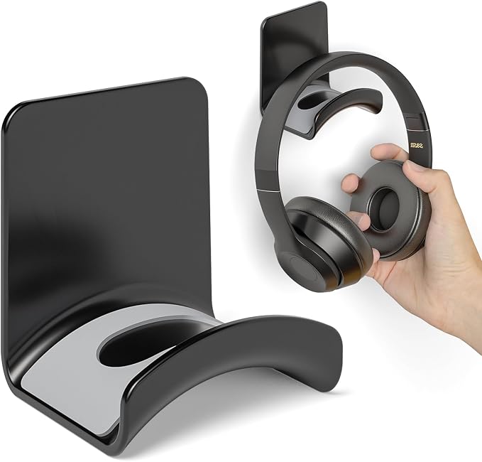 Headphone Wall Mount Mini Headphone Hook Holder by Liboer