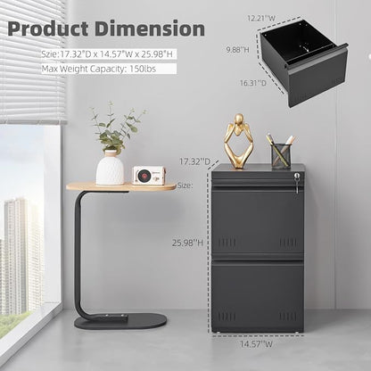 Guizeeopo 2 Drawer File Cabinet - Image 3
