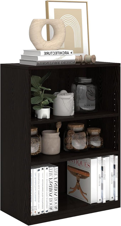 CTESNE【2026 Adjustable Shelves 3-Tier Bookcase, 71 inches, Wooden Open Display by CTESNE