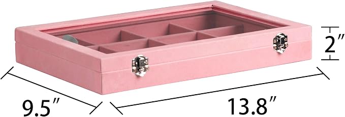 Frebeauty Velvet Jewelry Tray, 12 Grid Jewelry Organizer - Image 3