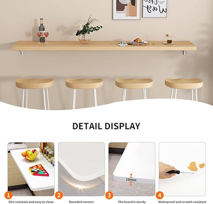 Wall Mounted Folding Wood Table, Folding Table - Image 3