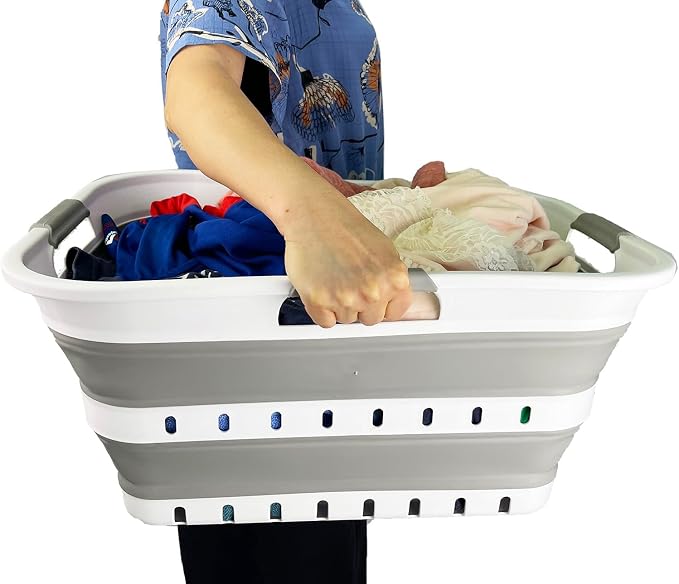 SAMMART 42L Collapsible Plastic Laundry Basket - Image 6