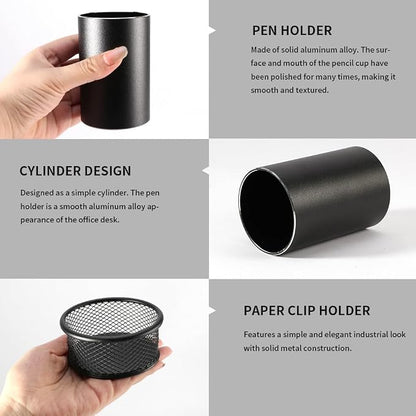 Pen Holder & Paperclip Holder, 2 Pack Aluminum Alloy Waterproof Mesh Paper Clip - Image 5