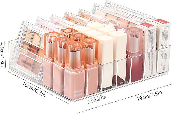 2 Pack Makeup Organizer for Eyeshadow Palette and Lipstick Organizer, 7 Section - Image 2