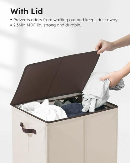 SOLEDI Laundry Hamper with Lid 130L Large & Tall Collapsible Laundry Basket - Image 5