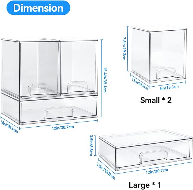 OTraki Baby Bottle Organizer 3 Pack Acrylic Storage Drawers - Image 4