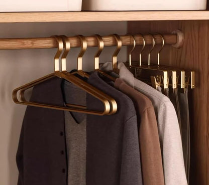 Premium Matte Golden Aluminum Coat Hangers 6 Piece Set, 17.7” Extra Smooth & - Image 9