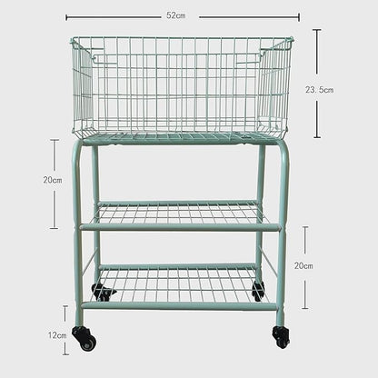 Rolling Laundry Basket with Locked Wheels, Heavy-Duty Laundry Cart - Image 3