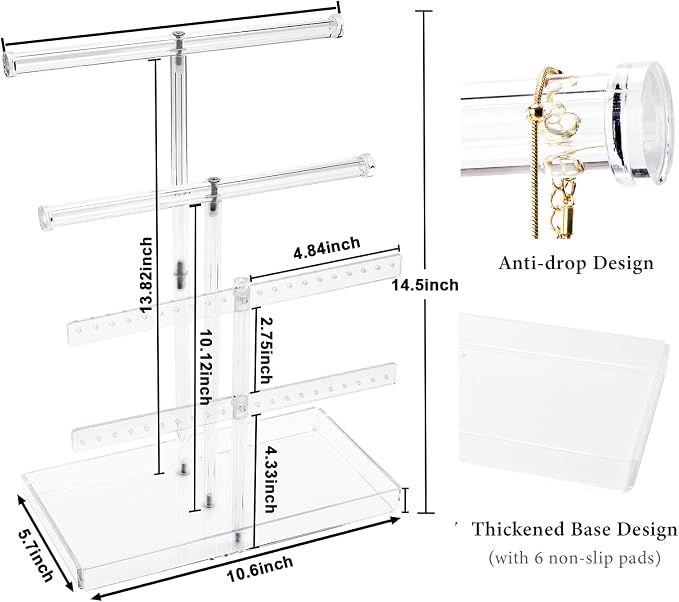 4-Tier Acrylic Jewelry Organizer Stand - Image 4