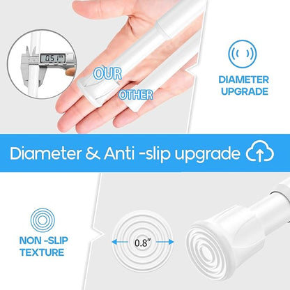 Tension Curtain Rod 16-28'' 6 Pcs White Adjustable Spring Rods | 5/8 Inch - Image 4