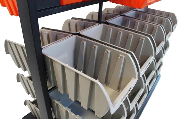 TRINITY 7-Tier Dual-Sided Rolling Bin Rack, 330 Pound Capacity, Includes 94 - Image 7