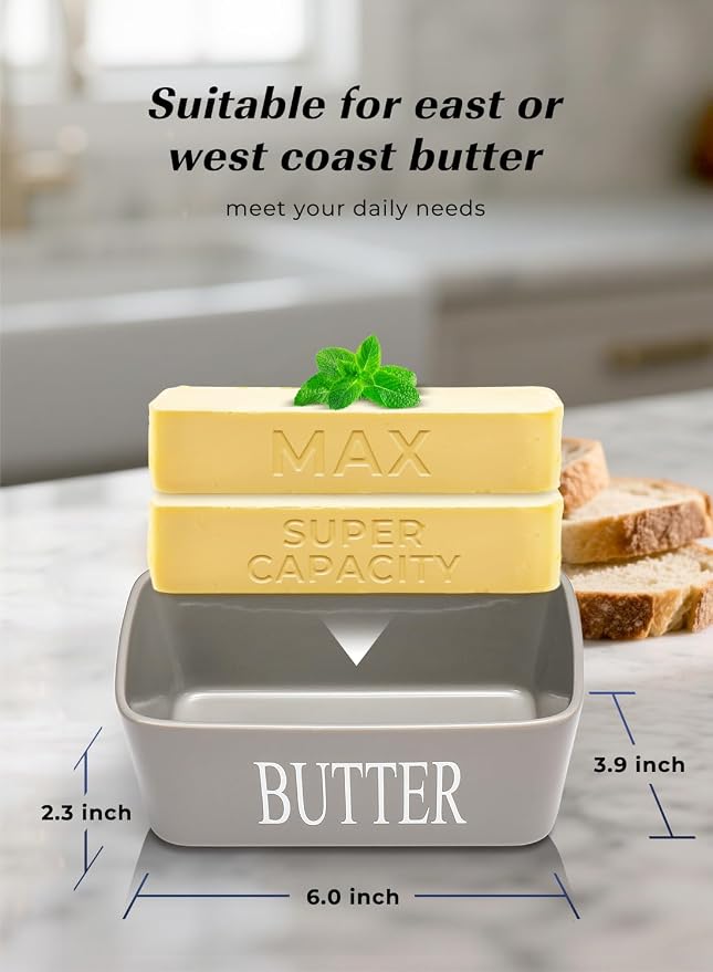 Butter Dish with Lid: Large Butter Container - Image 2