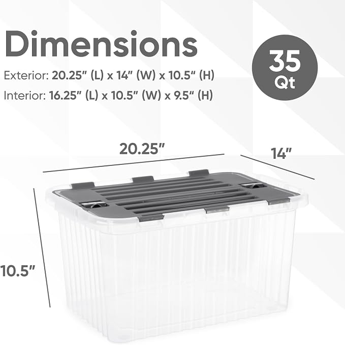 Superio Storage Bins with Lids- Clear Boxes - Image 2