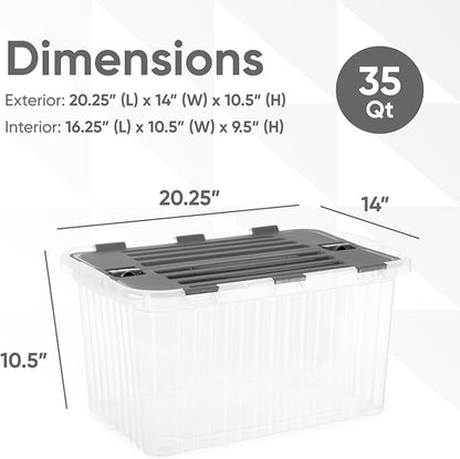 Superio Storage Bins with Lids, Stackable Totes, BPA Free, Odor Free, Organizer - Image 2