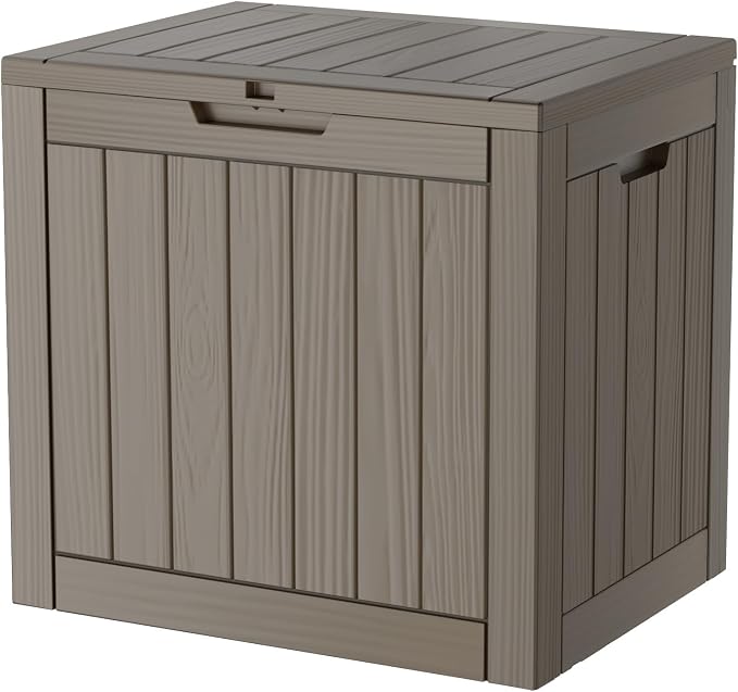35 Gallon Deck Box, Resin Outdoor Indoor Waterproof Storage Box, Lockable by Kdymod