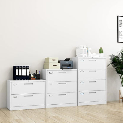 Lateral File Cabinet with Lock, 4 Drawer Large Metal Filing Cabinet, Home - Image 9