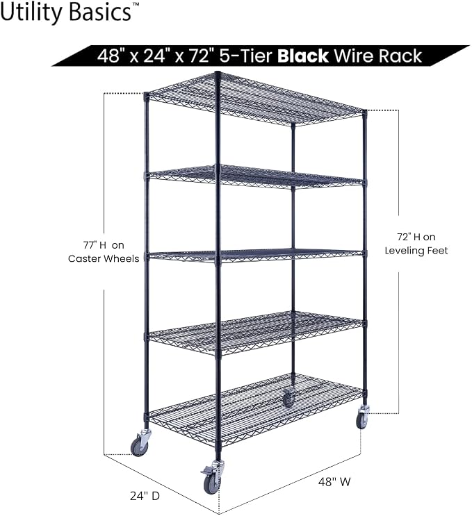 NSF Commercial 5-Tier Wire Shelving - Image 7