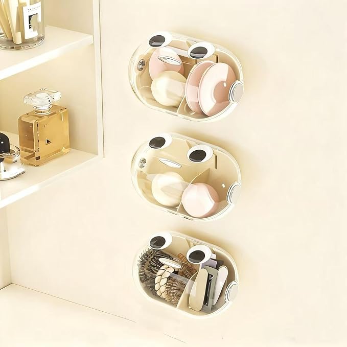 Makeup Sponge Storage Case Wall-Mounted No-Drill Makeup Sponge Holder 2-Tier - Image 3