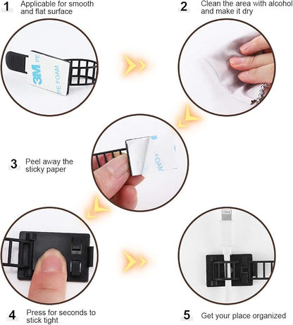 Adhesive Cable Management Clips, Extra Screw & Hole - Image 5