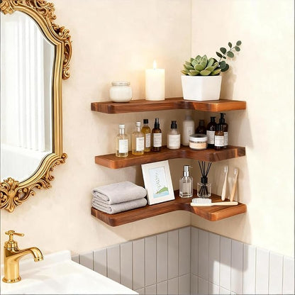 Floating Corner Shelves, Wall Shelf Set of 3, Shelves - Image 7