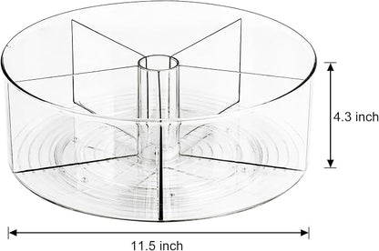 360° Rotating Makeup Organizer 11.5" Clear Turntable Lazy Susan Organizer - Image 2
