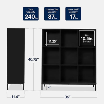 Best Choice Products 9-Cube Bookshelf, 3-Tier Wood Storage Bookcase W/Legs - Image 2