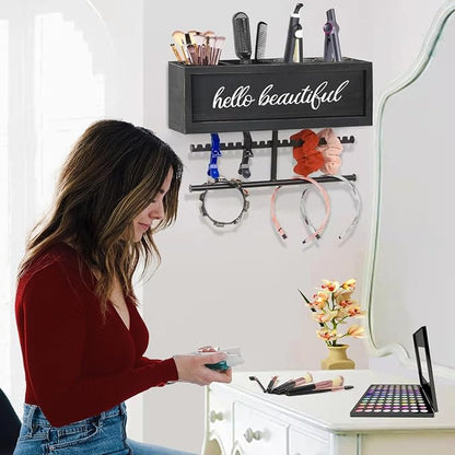 Rustic Hair Dryer Holder Wall Mounted, Hair Styling Tools & Accessories - Image 3
