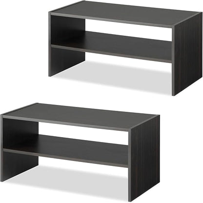 Whitmor Stackable 31" Extra Wide 2-Shelf Storage Organizer, Espresso，2 Pack by Whitmor