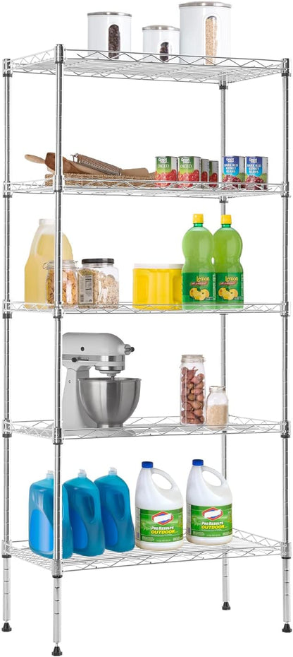 Adjustable NSF-Certified Metal Shelf Wire Shelving Unit Storage by BestOffice