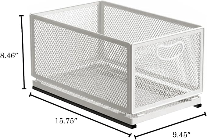 Sliding Cabinet Basket Organizer Drawer Self Adhesive Slide out Pantry Shelves - Image 2