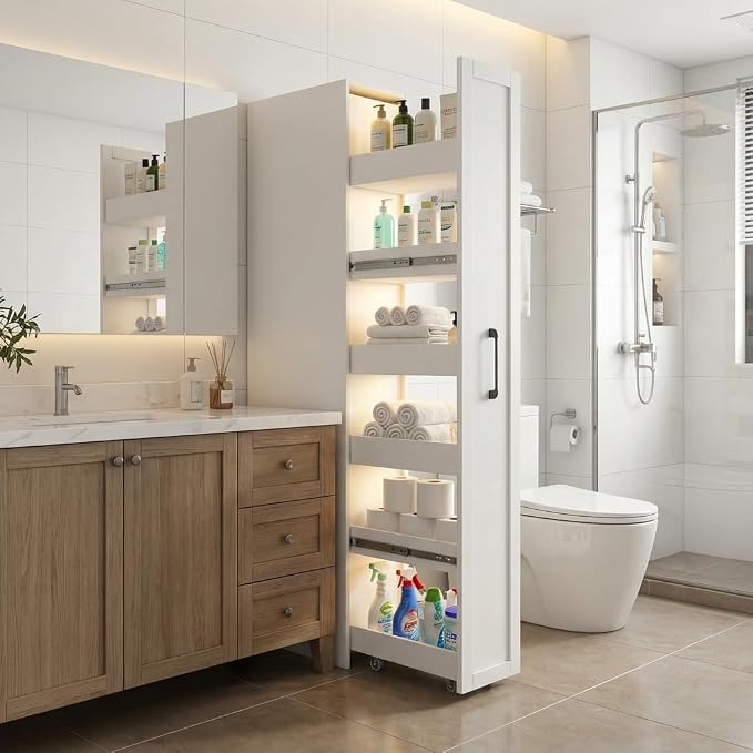 Slim Rolling Storage Cart, 6-Tier Pull-Out Spice Rack - Image 7