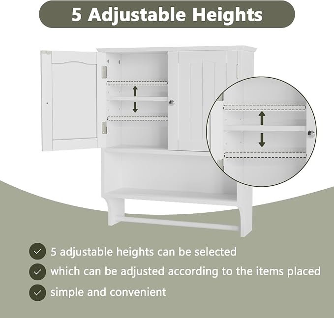 Smuxee White Bathroom Cabinet Wall Mounted - Image 4