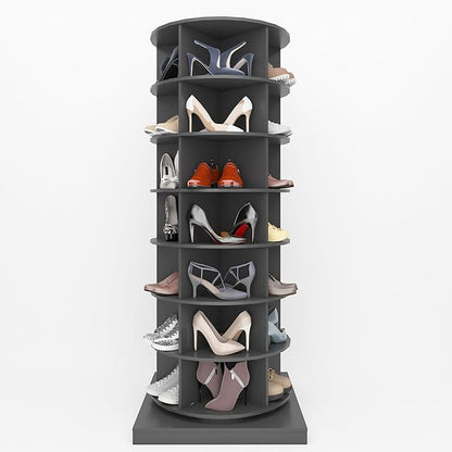 Rotating Shoe Rack Tower, 7-Tier Spinning Shoe Rack, Free Standing 360° by Unknown