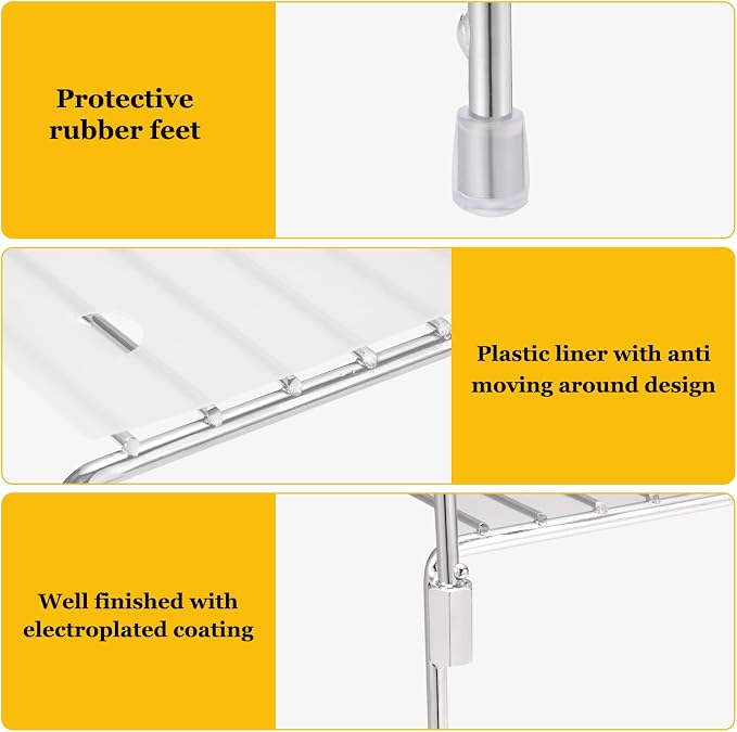 Set of 4 Kitchen Cabinet Organizer Shelves, Stackable Organizer and Storage - Image 2
