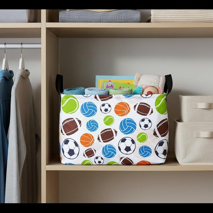 Football Storage Basket Empty, Waterproof Football Storage Bins Organizer - Image 7