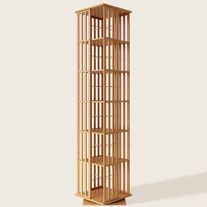 XIMN 360° Rotating Bamboo CD/DVD Shelf by ModernLivingPerfected