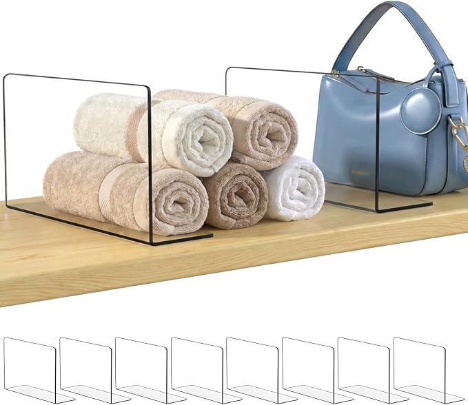 SortNStore Shelf Dividers for Closet Organization: 6" Tall x 10" Deep, Deeper by SortNStore