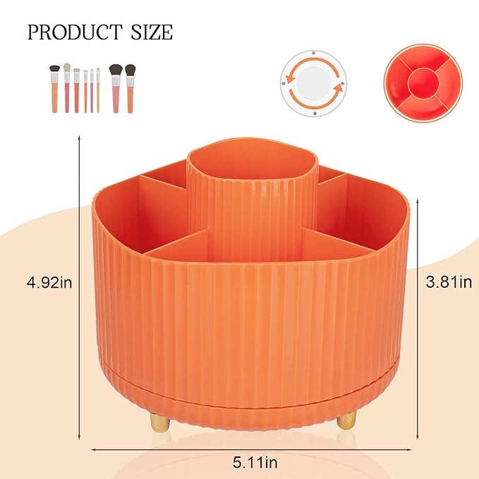 Anyoifax 360° Rotating Makeup Brush Holder Organizer, Make up Brushes Cup - Image 5