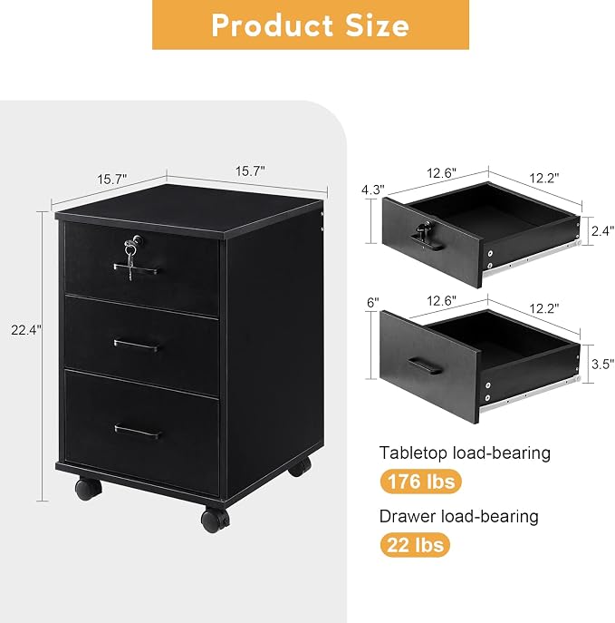 TUKAILAi Mobile File Cabinet - Image 3