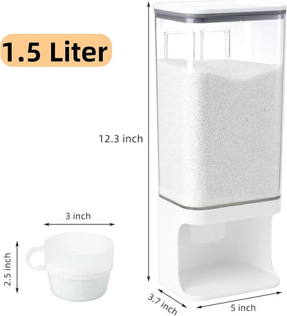 AVLA Rice Dispenser, Wall-Mounted Laundry Detergent Container, Cereal Dry Food - Image 2
