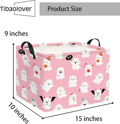 Halloween Basket Cute Baskets for Kids Pumpkin Basket Rectangular Storage Bin - Image 2