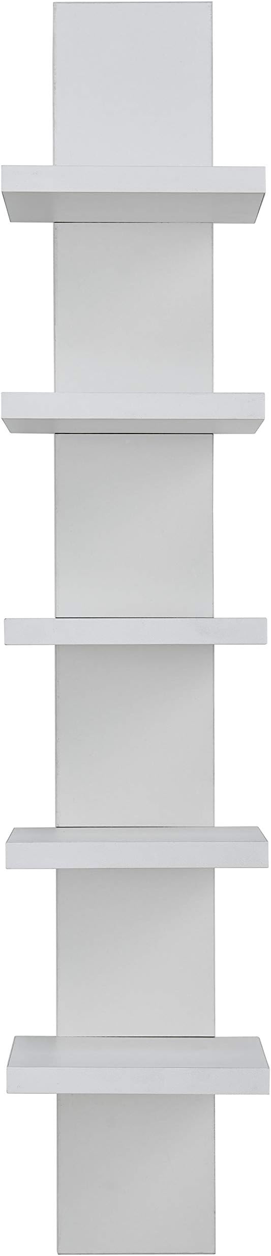 Danya B 5 Tier Wall Shelf Unit Narrow Smooth Laminate Finish by DANYAB