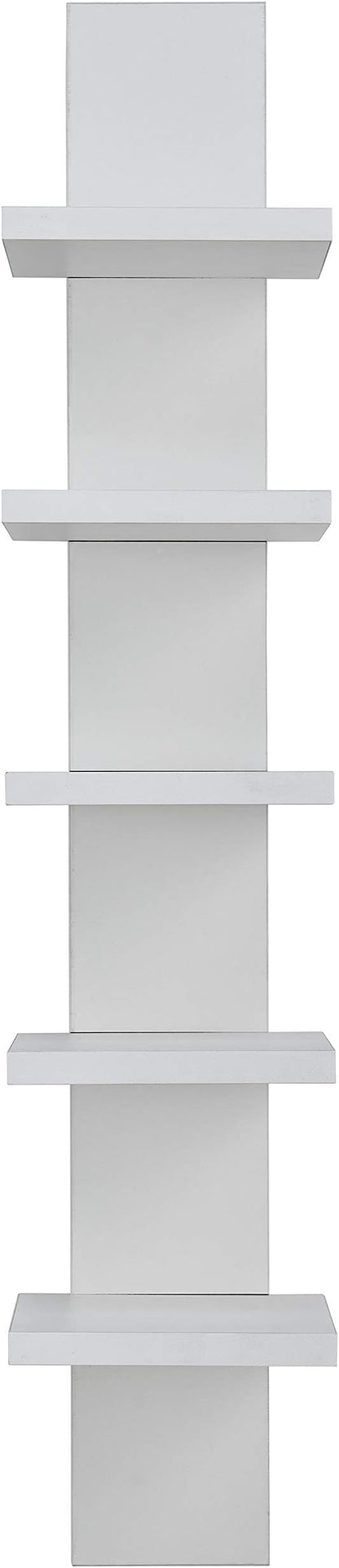 Danya B 5 Tier Wall Shelf Unit Narrow Smooth Laminate Finish by DANYAB