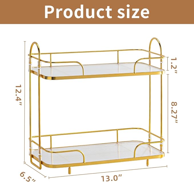 Seoneiro 2 Tier Corner Bathroom Counter Organizer, Cosmetic Skincare Organizer - Image 4