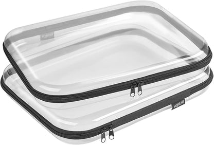 Hard Sided Clear Zipper Case for Storage- Professional-Grade Plastic Clear by Unknown