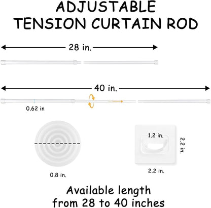 Cupboard Bars Tension Rods, 2 Pack Spring Tensions Rods 28-40 Inches Steel - Image 2